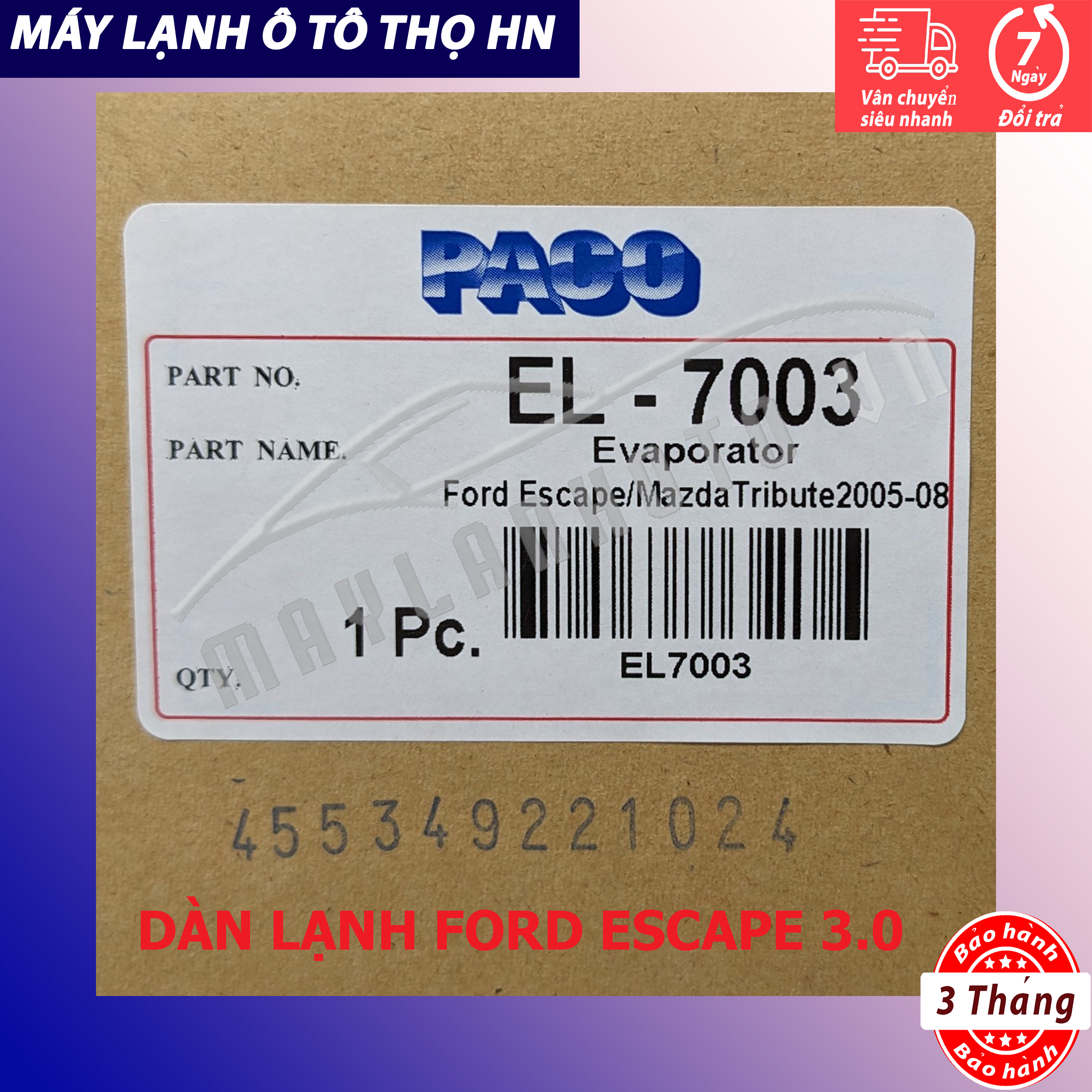 Dàn (giàn) lạnh Ford Escape 3.0 2001 2002 2003 2004 2005 2006 2007 Hàng xịn Thái Lan 01 02 03 04 05 06 07