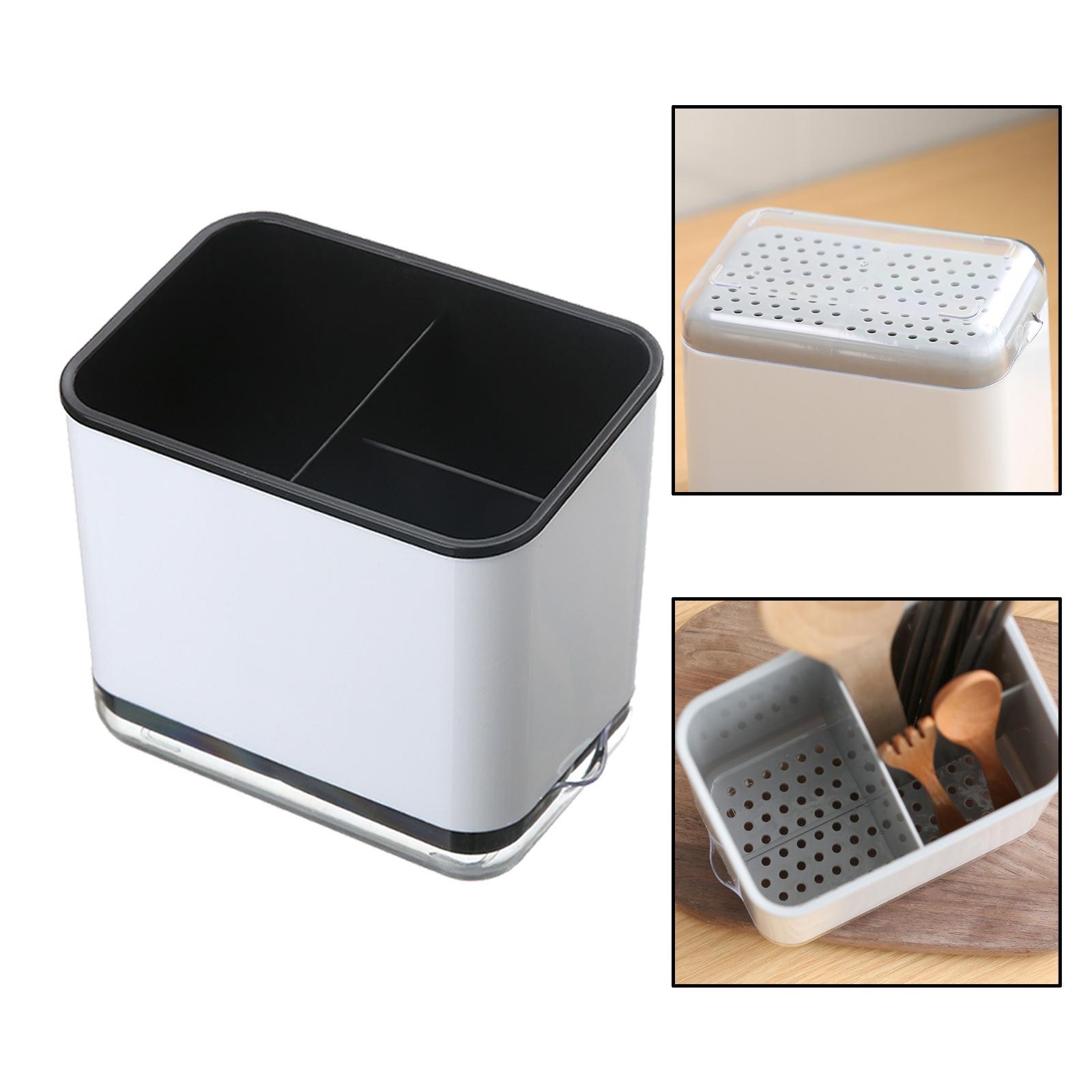 2pieces Cutlery Drainer Chopsticks Storage Tube Free Standing for Countertop