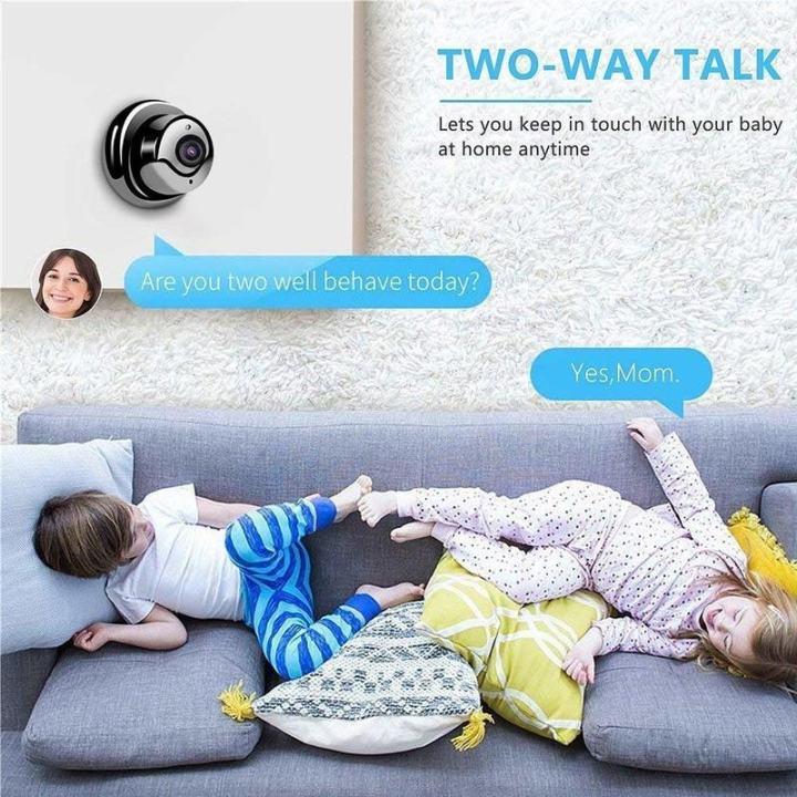 Camera mini wifi IP V380 HD an ninh không dây kết nối với điện thoại, có hồng ngoại quay ban đêm