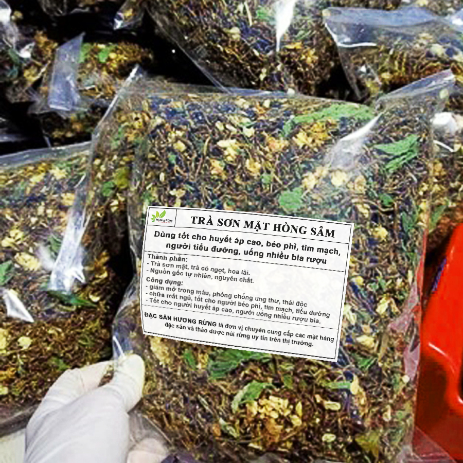 Trà sơn mật hồng sâm 1kg thượng hạng thơm ngọt, thanh nhiệt giải độc gan, ngủ ngon ổn định huyết áp giảm cân