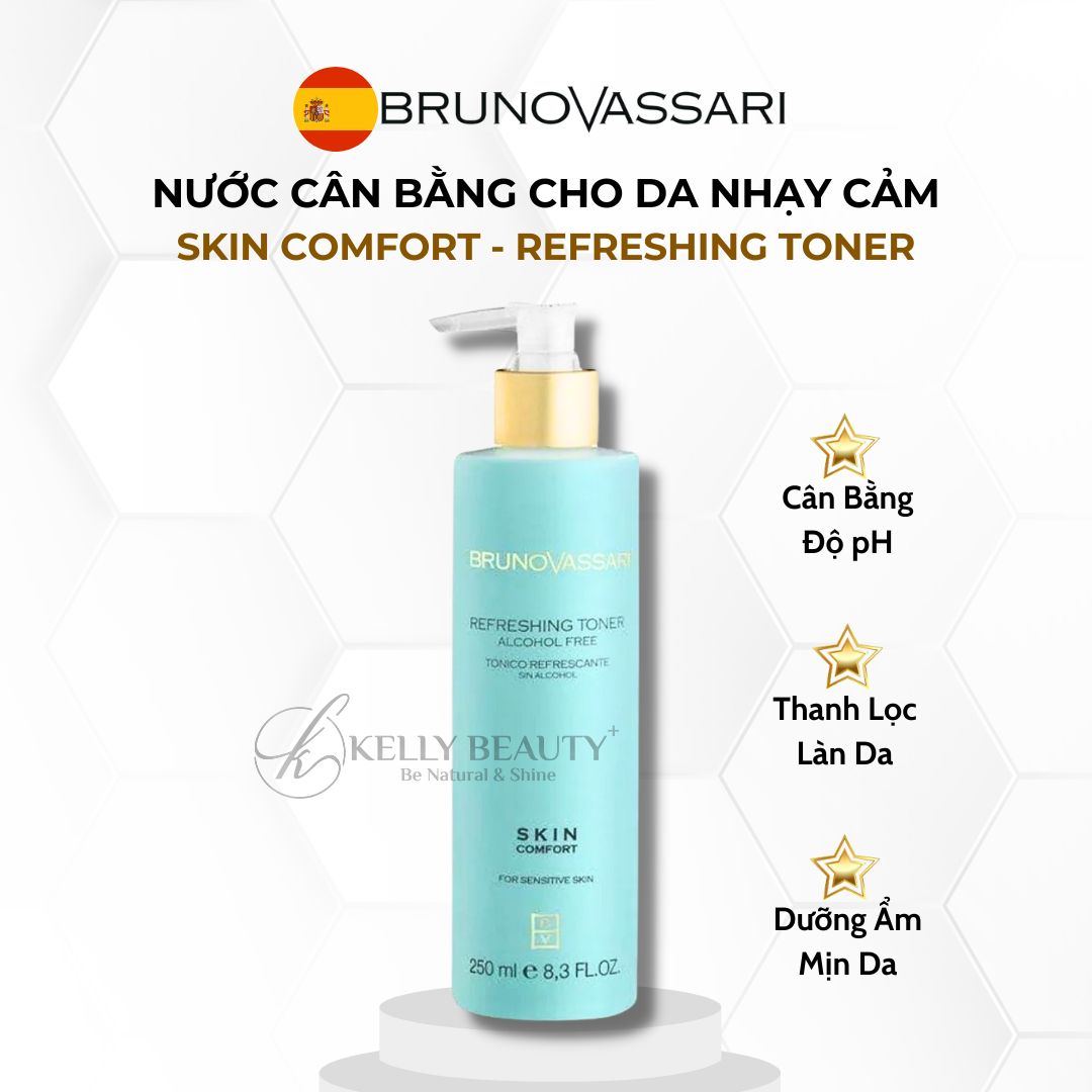 Nước Cân Bằng Cho Da Nhạy Cảm Bruno Vassari Skin Comfort Refreshing Toner | Kelly Beauty