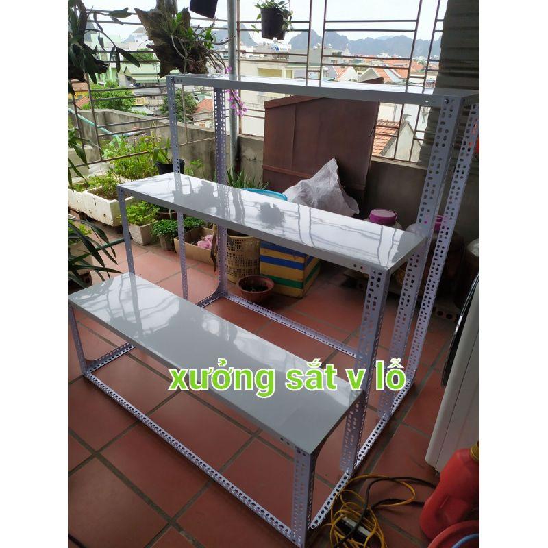 KỆ mâm sắt V Lỗ 3 tầng bậc thang trụ sắt V3x3cm và sắt V4x4cm