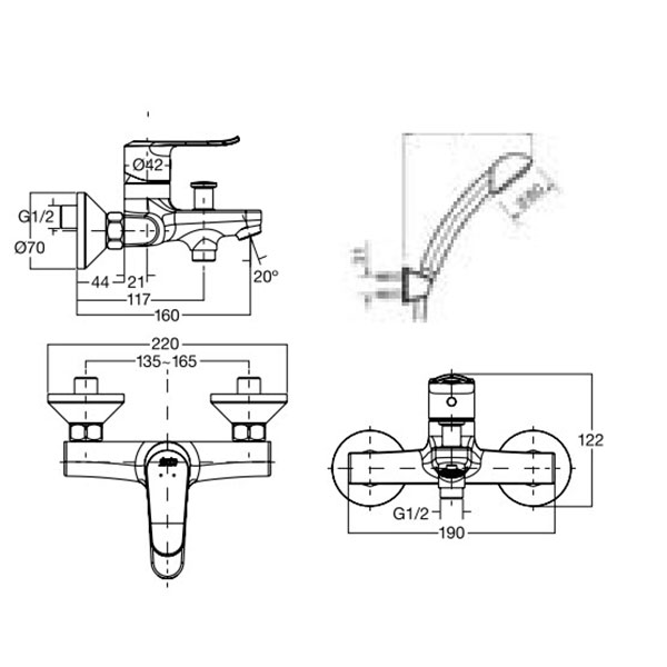 Vòi tắm sen nóng lạnh American Standard Neo Modern WF-0711(FFAS0711)