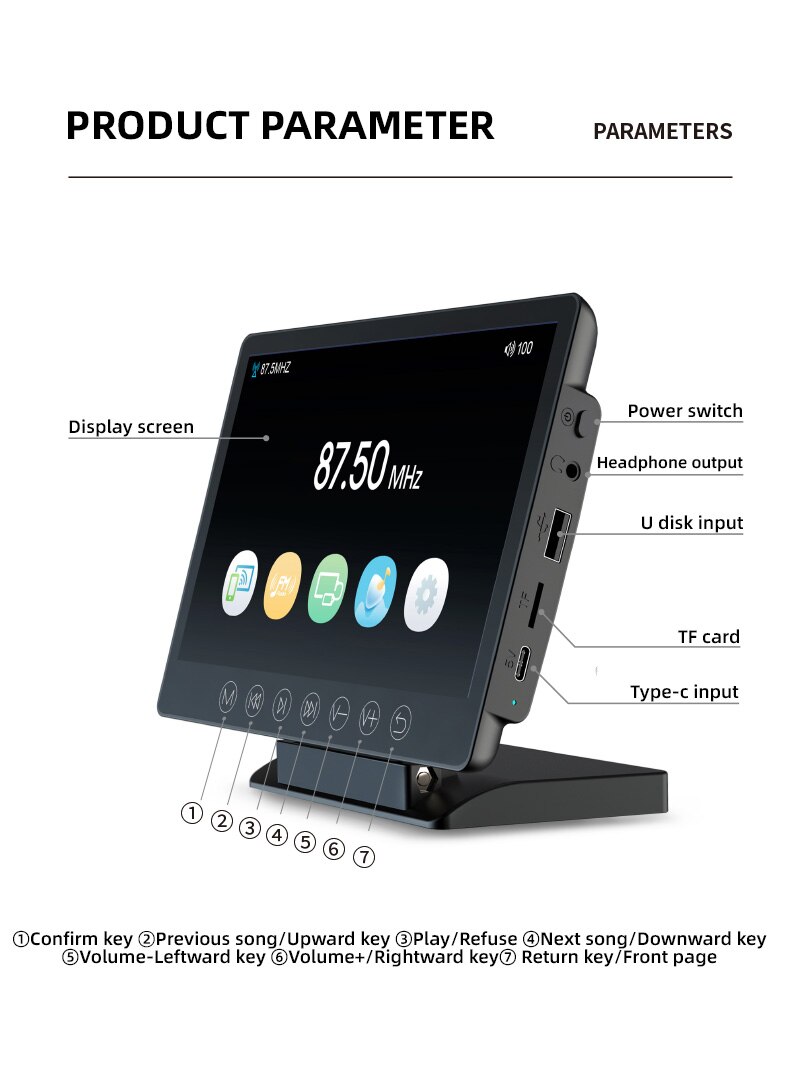Màn hình giải trí đa phương tiện đặt Taplo cho xe hơi 7 Inch Car Radio Autoradio Stereo Receiver FM TF HD MP5 Player