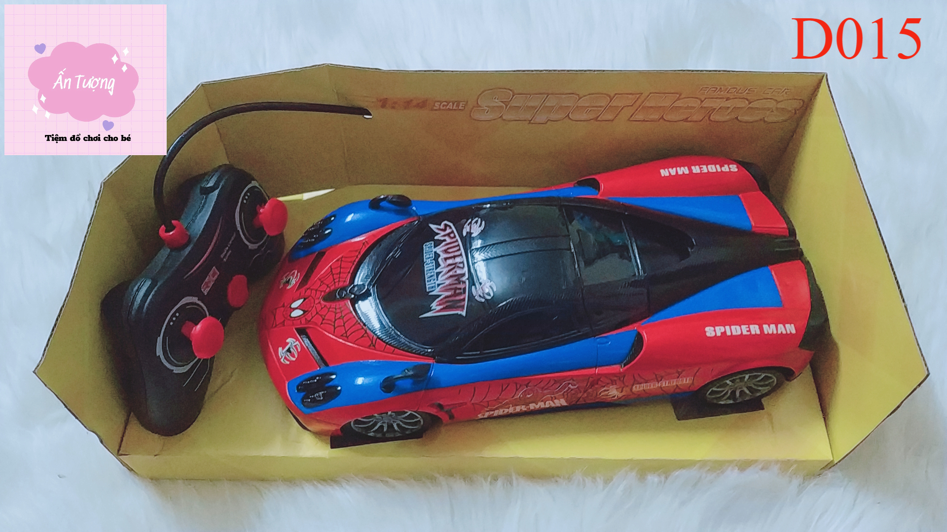 Xe Điều Khiển Từ Xa người Nhện, spider man, Điều Khiển Từ Xa cao cấp full phụ kiện