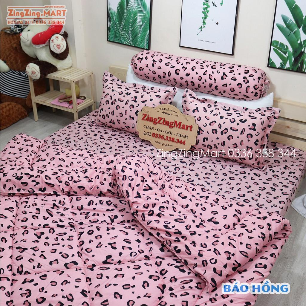 Bộ Ga Gối Poly Beo Hồng | Bộ Drap giường Ga trải giường - ZingZingMart