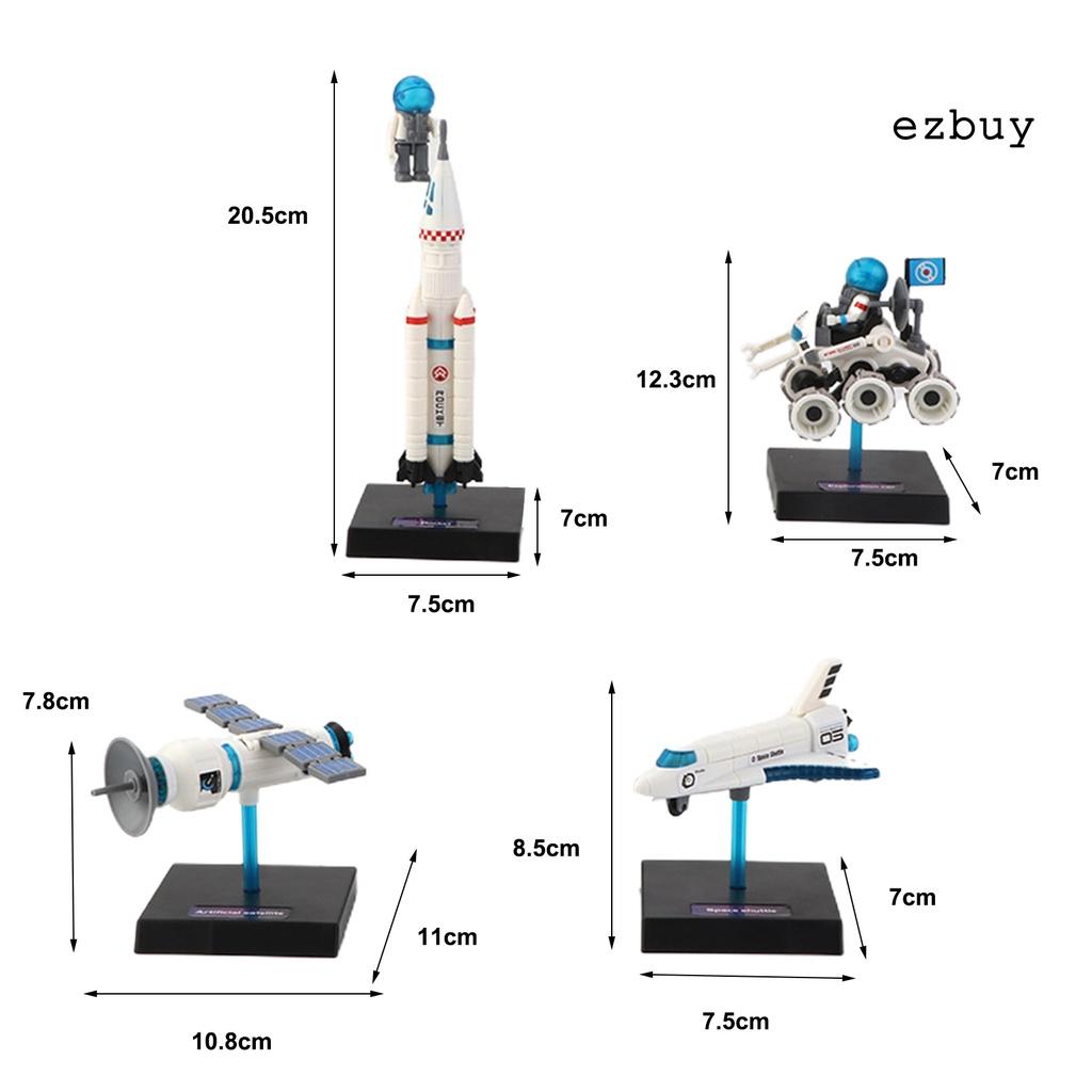 EY-Space Adventure Toy Playset High Simulaiton Logical Thinking Training Simple Assembly Rockets Space Shuttle Artificial Satellite Explorer Toy for Early Education