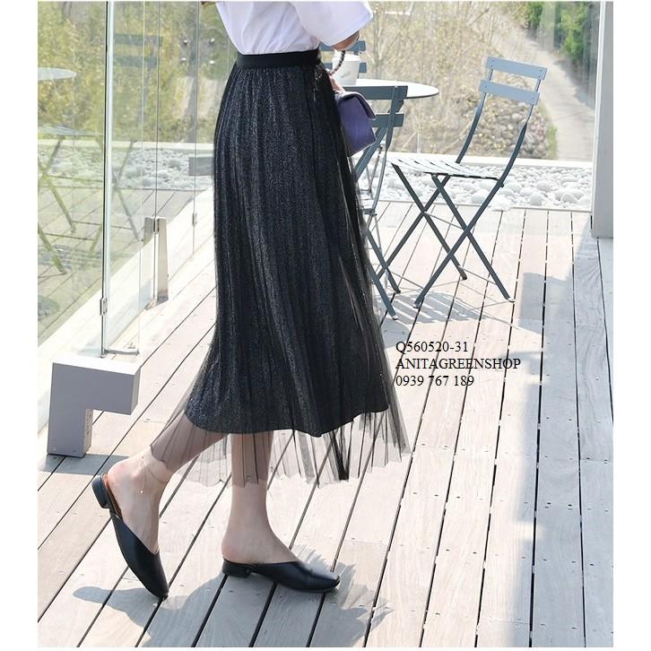 Q560520 CHÂN VÁY MAXI PHỐI LƯỚI