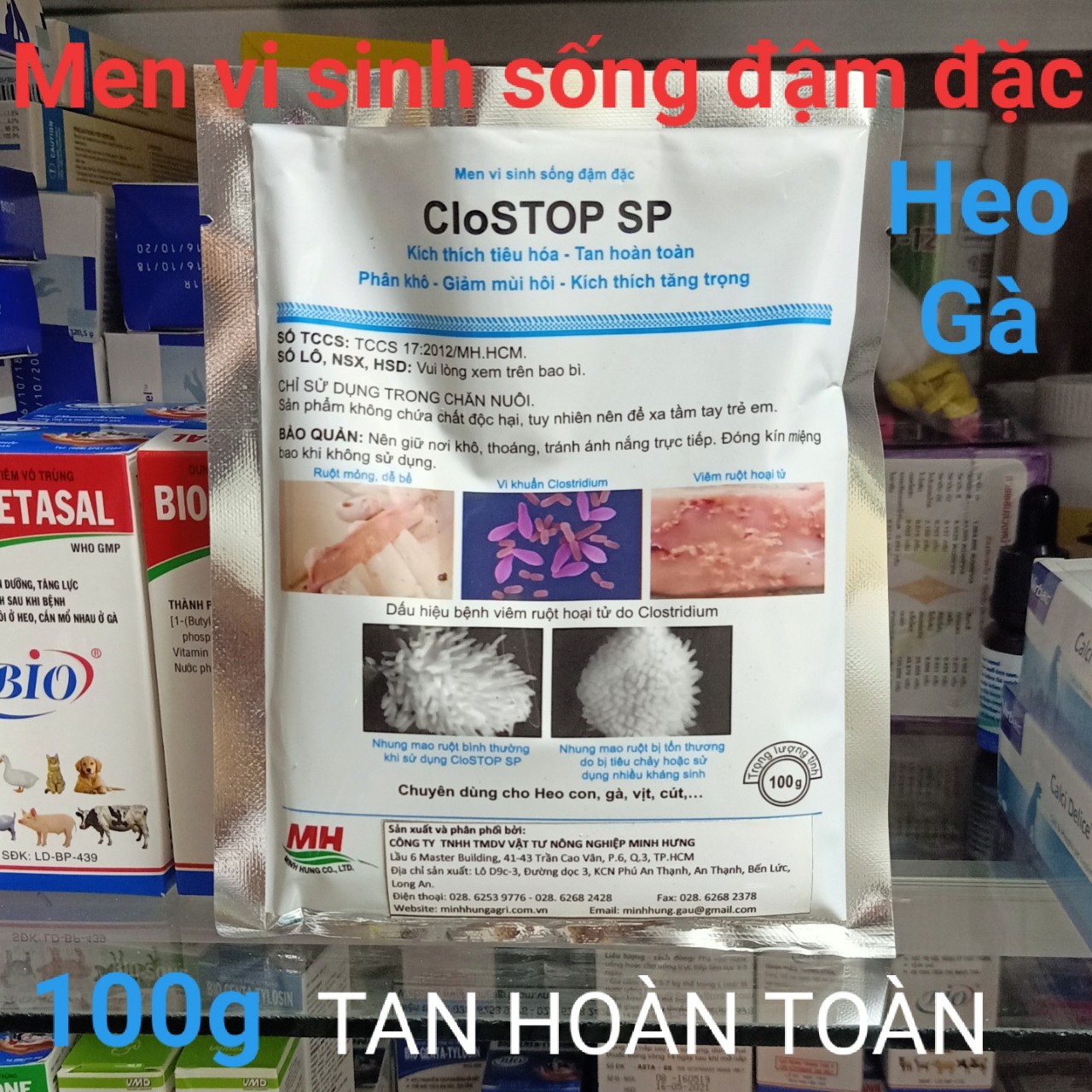 Men Sống Đậm Đặc Clostop 100Gr Kích Thích Ăn Ngon Hết Tiêu Chảy  Dùng Cho Gia Súc