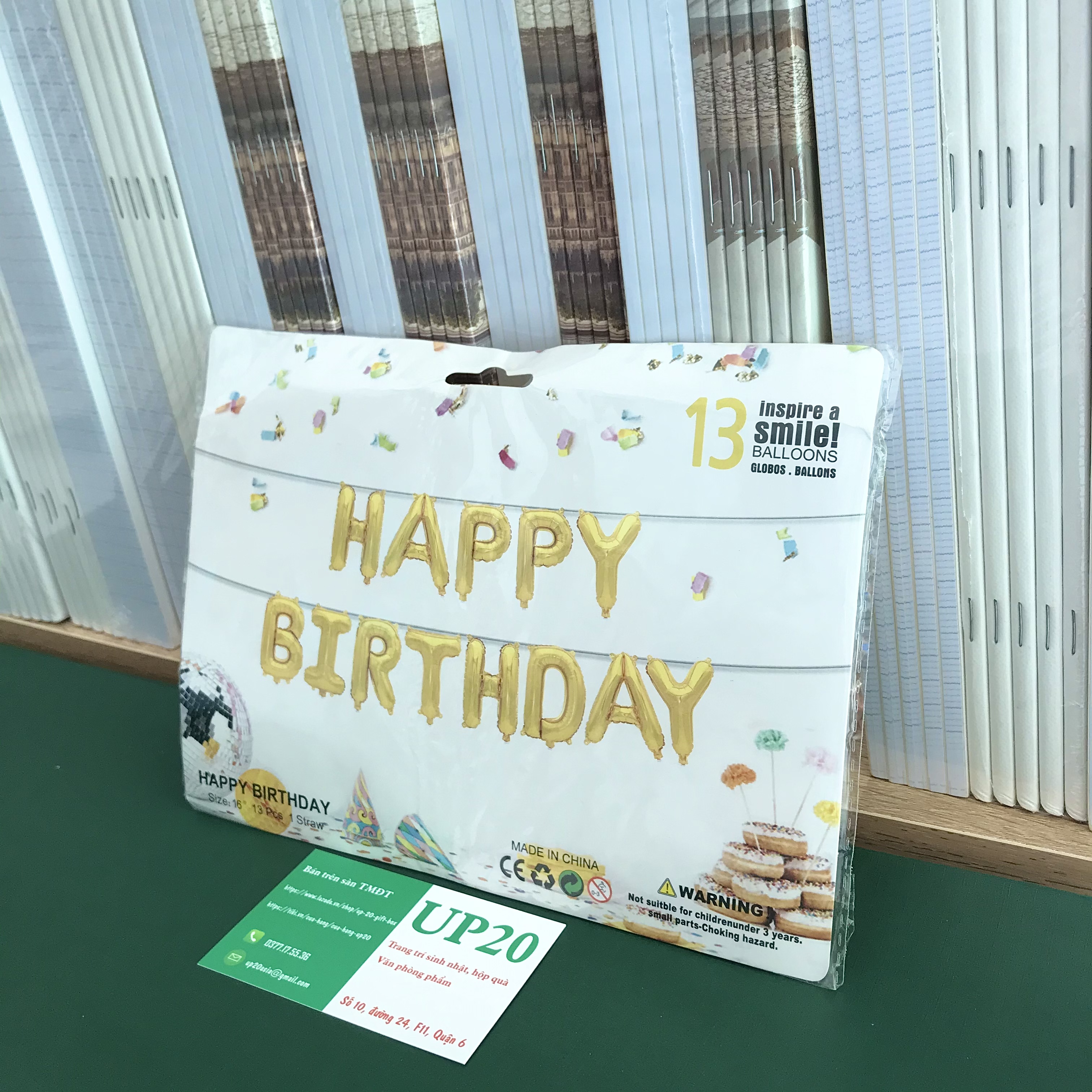 Chữ HAPPY BIRTHDAY vàng