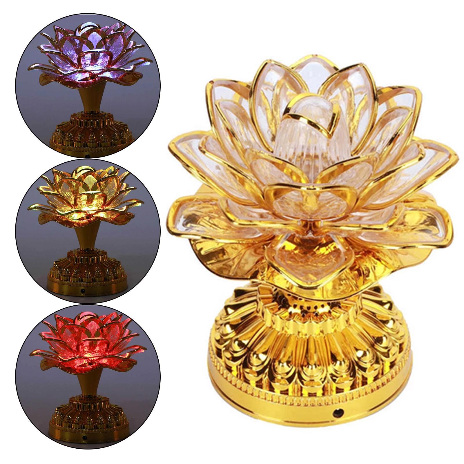 Portable Lotus Lamp Buddha Lotus Light for Temple Home Decor
