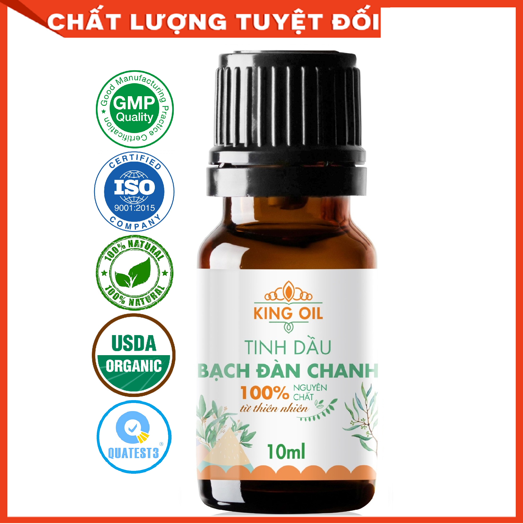 Tinh dầu Bạch Đàn Chanh nguyên chất từ thiên nhiên, xông phòng, khử mùi, đuổi muỗi, thơm phòng - KingOil