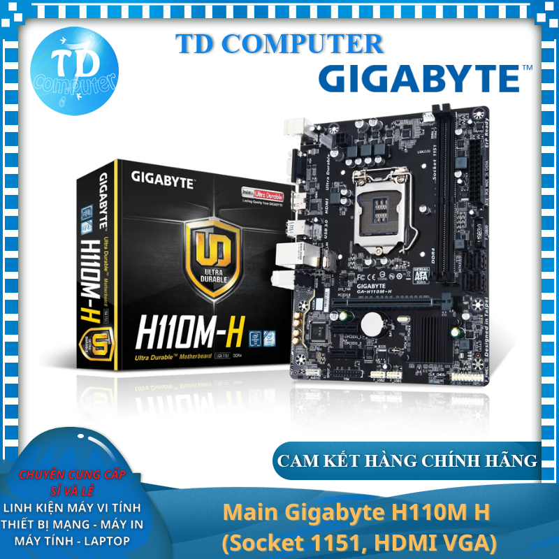 Main Gigabyte H110M H (Socket 1151, HDMI VGA) - Hàng chính hãng Viễn Sơn phân phối