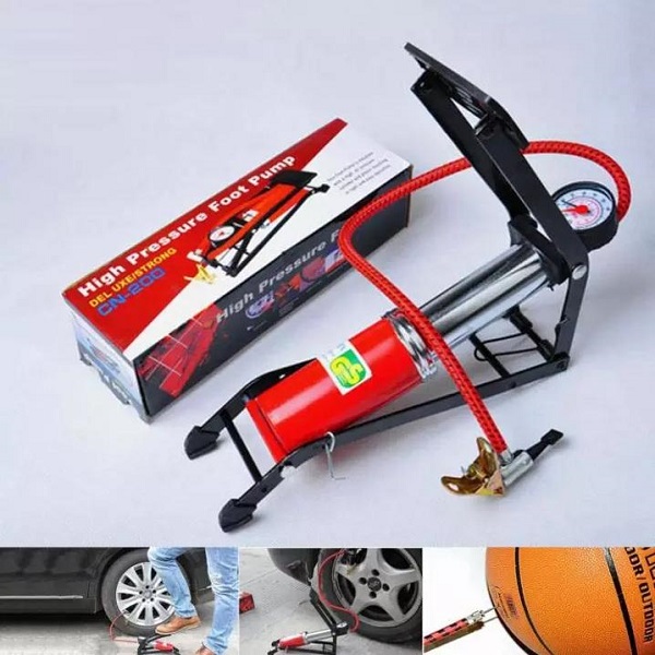 BƠM ĐẠP CHÂN CÓ ĐỒNG HỒ ĐO ÁP SUẤT THẾ HỆ MỚI, CHẤT LIỆU HỢP KIM SIÊU BỀN, CHẮC CHẮN - BƠM ĐA NĂNG CHUYÊN DÙNG BƠM XE ĐẠP, XE MÁY, Ô TÔ, CÁC LOẠI ĐỒ CHƠI PHAO