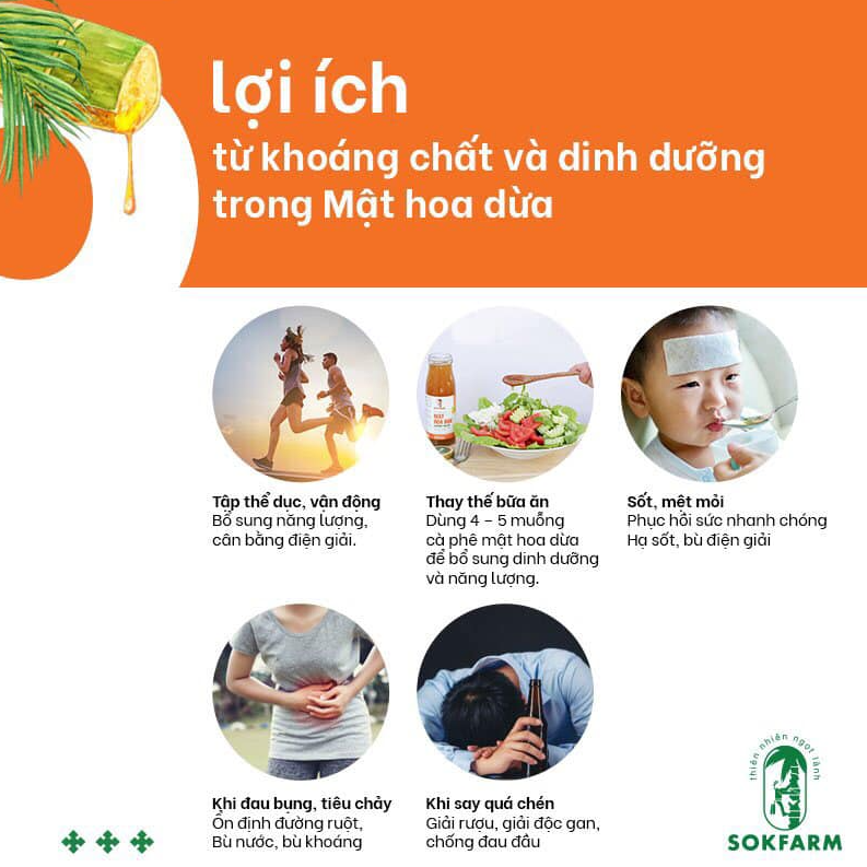 Combo 3 hũ Mật Hoa Dừa Sokfarm, thay thế Đường tinh luyện, giàu khoáng chất - Hũ 65Gr