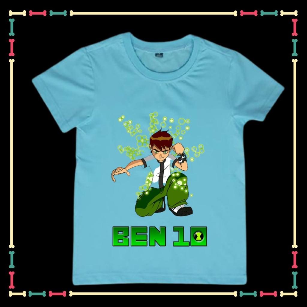 Áo Phông Benten Ben10 tay ngắn cổ tròn cho trẻ em Vải thun Thái co giãn 4 chiều