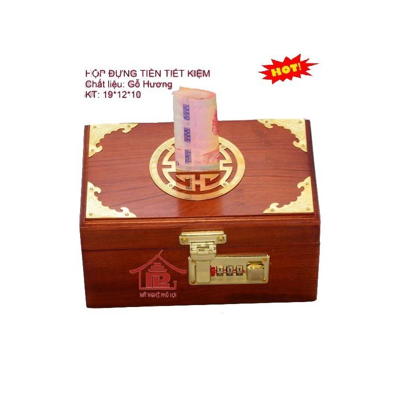 Hộp đựng tiền tiết kiệm,gỗ hương đẹp