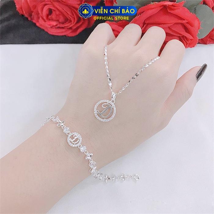 Dây chuyền bạc nữ Mặt chữ cách điệu theo tên bạc S925 thời trang phụ kiện trang sức nữ Viễn Chí Bảo M400034 D400143x