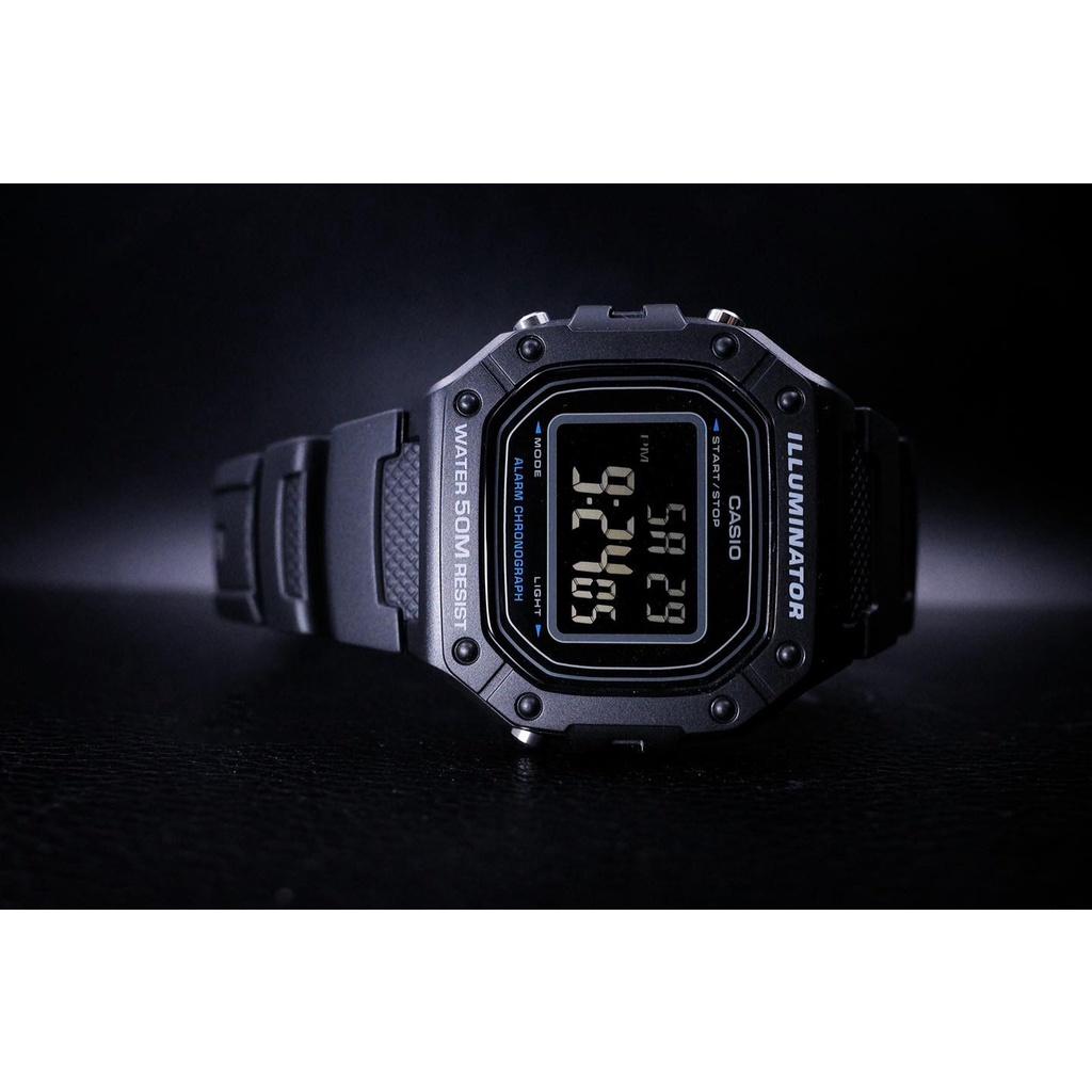 Đồng Hồ Nam Dây Nhựa Casio Standard W-218H-1B Chính Hãng | W-218H-1BVDF Pin 7 Năm