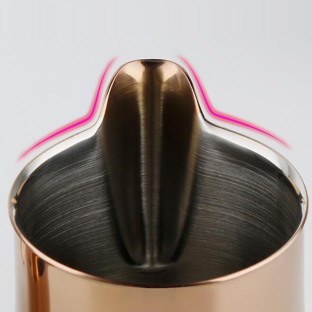 Stainless Steel Coffee Frothing Milk Jug Pull Flower Cylinder Cup
