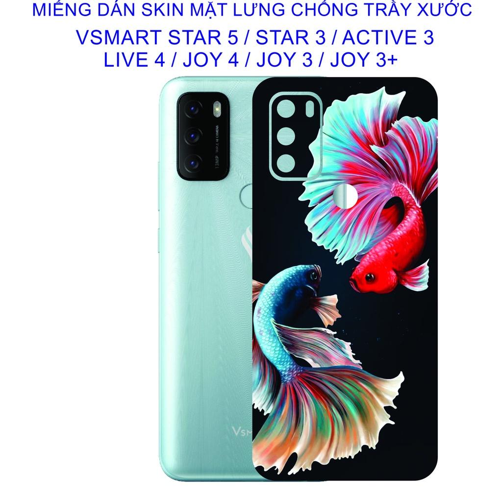Miếng Dán Skin mặt lưng dành cho Vsmart Start 5 / Start 3 / Active 3 / live 4 / joy4 / joy3 / joy3+ chống trầy xước
