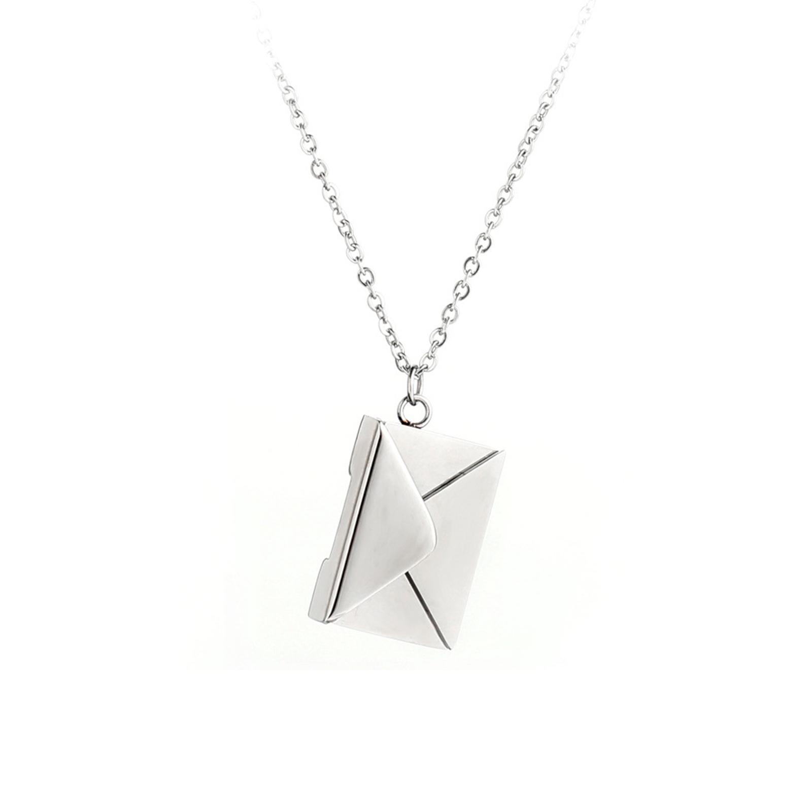 Love Letter Envelope Pendant Necklace for Couples Family Women Men
