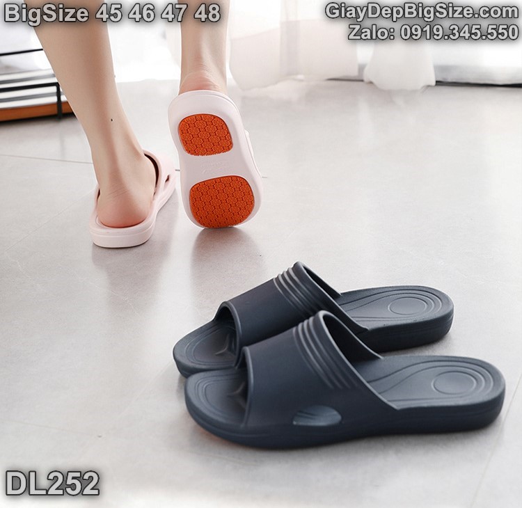 Dép lê đúc nguyên khối, dép quai ngang cỡ lớn 45 46 47 48 cho nam cao to chân ú bè. Big size slippers for wide feet