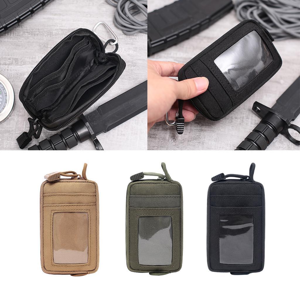 Nylon Waterproof Sport  Bag Hiking Belt Zipper Pouch Wallet Black