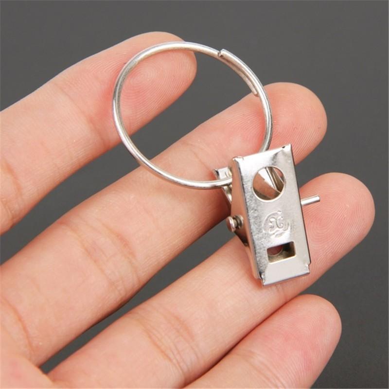 Set 5 / 10 Vòng Gắn Kẹp Bằng Thép Không Gỉ Tiện Dụng Treo Rèm
