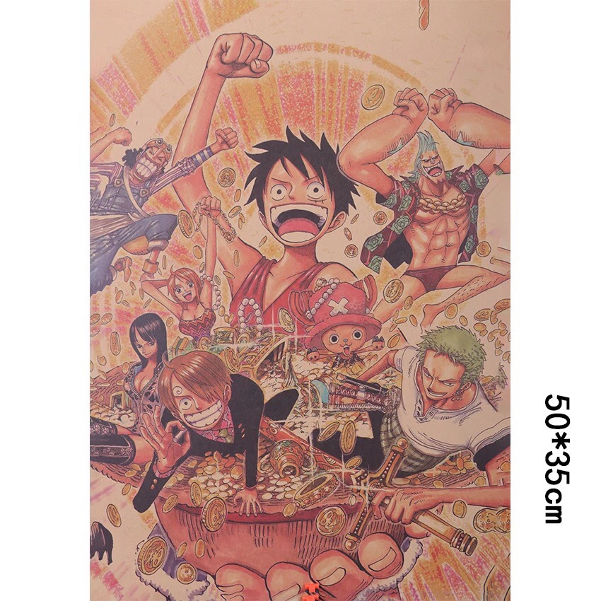 Bộ 10 Tấm Anime Gồm 9 Tấm poster và 1 Áp Phích ( One Piece )