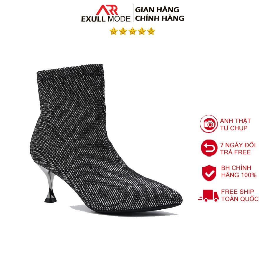 Giày boot nữ tôn dáng chất liệu mềm đi ôm chân gót 7cm Chính hãng Exull Mode 1918612602