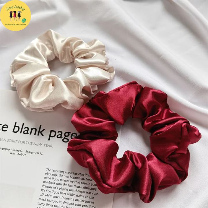 Cột tóc vải scrunchies dây buộc tóc vải trơn bóng loại đẹp hot trend - Phụ kiện thời trang nữ CT0006