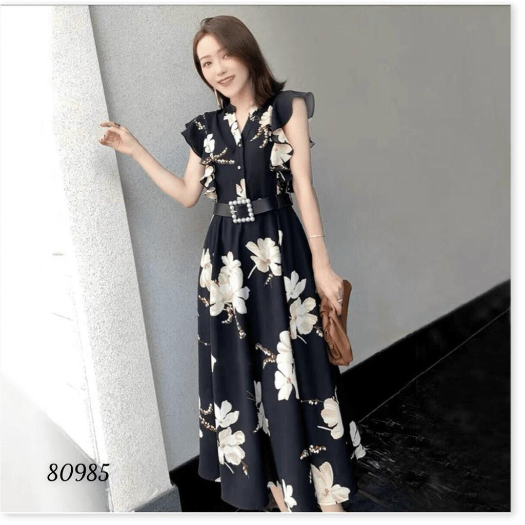 ĐẦM XÒE LỤA HOA KÈM DẬY LỤA HOA CỘT EO SIÊU ĐẸP DÀNH CHO CÁC QUÝ PHU NHÂN KHANH AN STORE