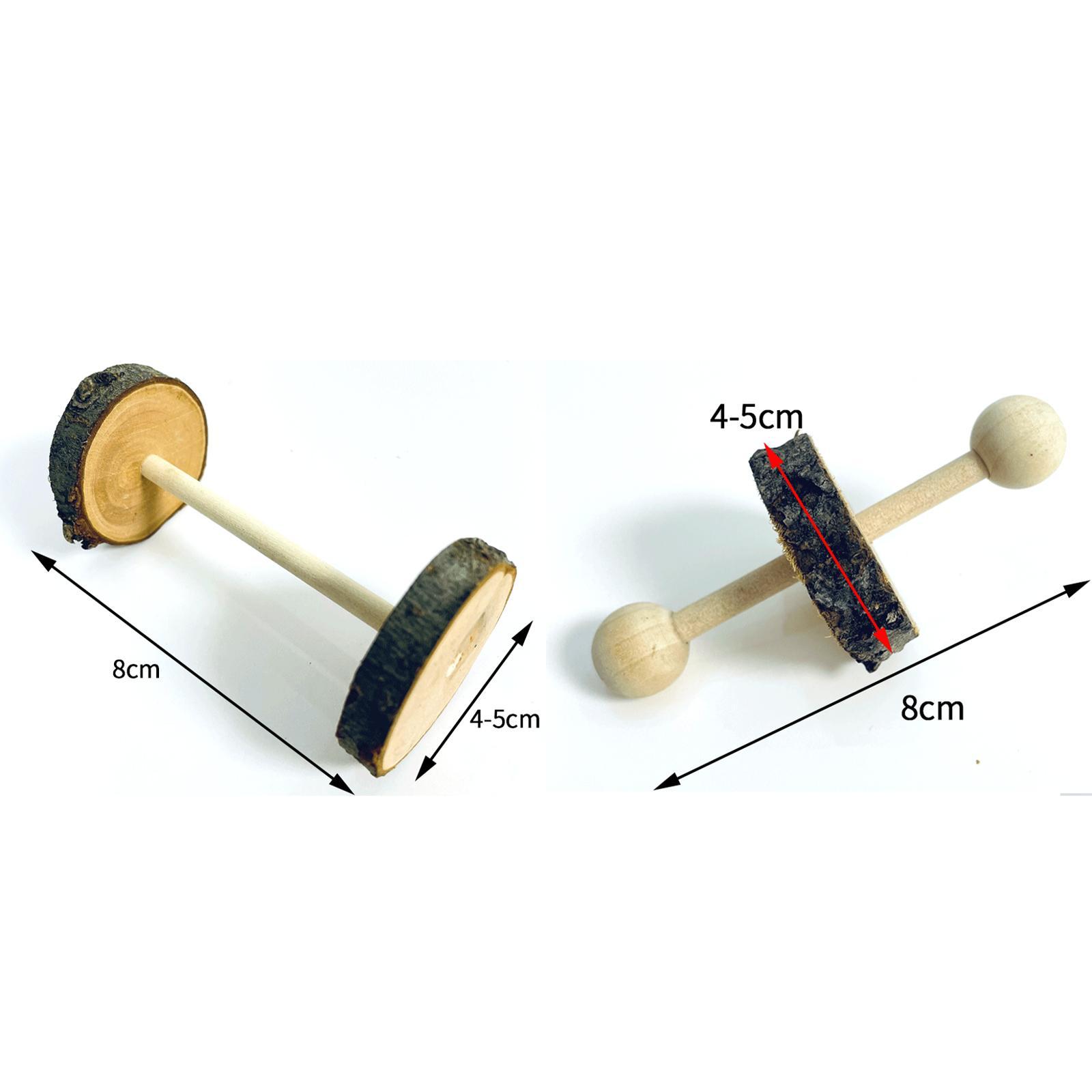 3Pcs Wooden Small Animals Exercise Bell Roller Unicycle Hamster Roller Toys
