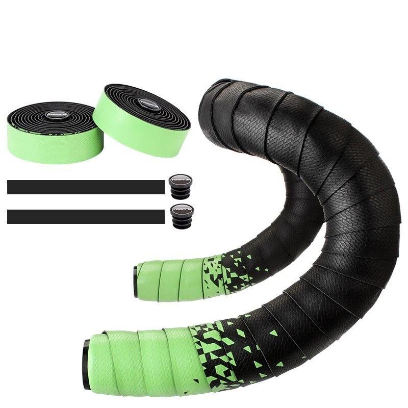 2pcs Bicycle Handlebar Tape Soft Anti-Slip Shockproof Breathable Road Bike Handlebar Strap Tape Leather Bicycle Accessories