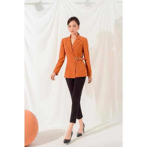 Áo khoác dài cổ bẻ hai ve đai cài khuy bấm MMOutfit K052048