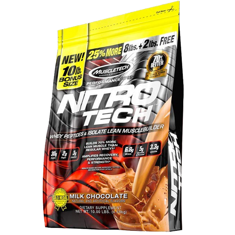 Thực phẩm bổ sung Muscletech Performance Series Nitrotech - Sữa tăng cơ Nitrotech Muscletech 10lbs (4.5kg) vị Chocolate - Nutrition Depot