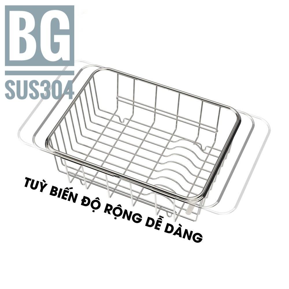Kệ, rổ inox úp chén bát - rổ inox đựng rau củ quả có thể thay đổi kích thước