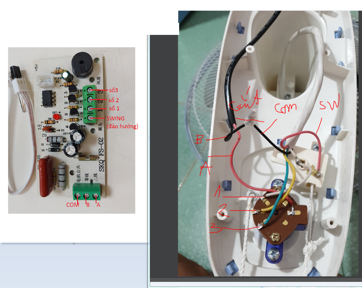 SKQ-02 FAN .Điều khiển từ xa cho các loại quạt - Chữ Tiếng Anh.Lắp cho quạt bàn, quạt treo tường, quạt cây...biến quạt thường thành quạt điều khiển từ xa