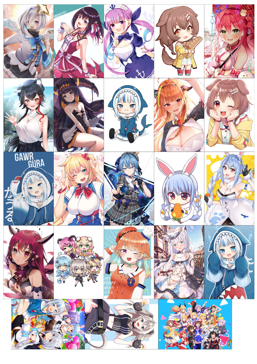 Ảnh card Hololive-VTuber set 11-23 ảnh có lớp ép lụa bóng