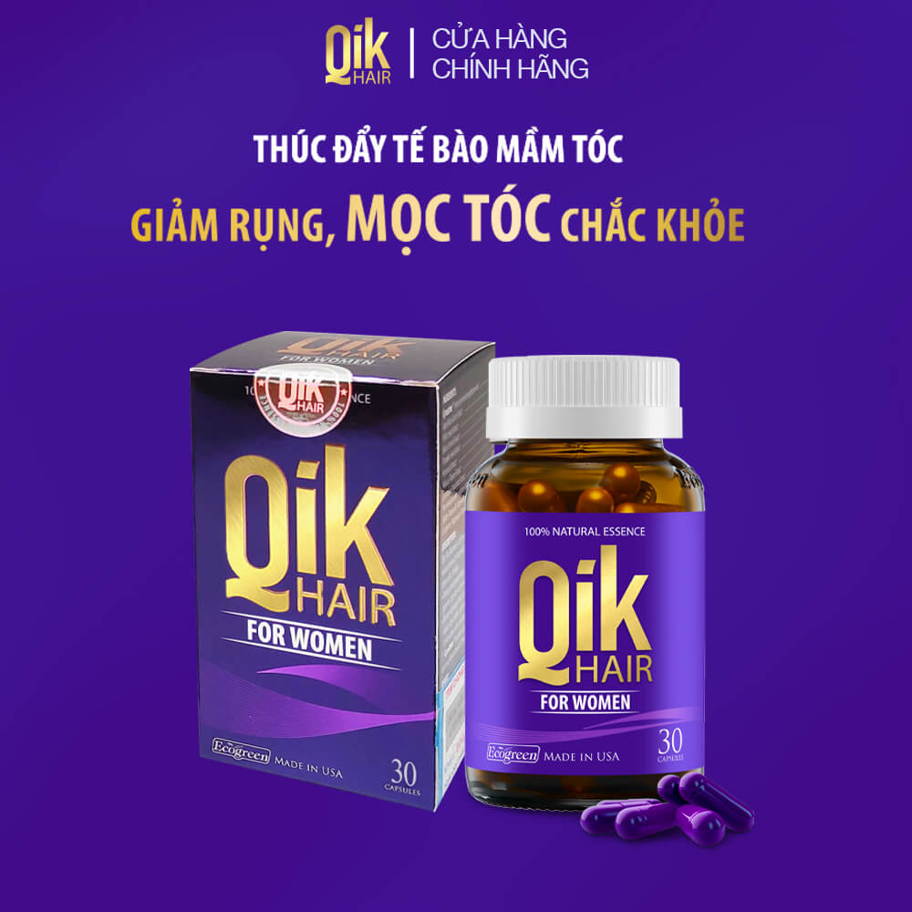 Viên uống QIK HAIR (cho Nữ) hỗ trợ giảm rụng, mọc tóc chắc khỏe (30 viên)