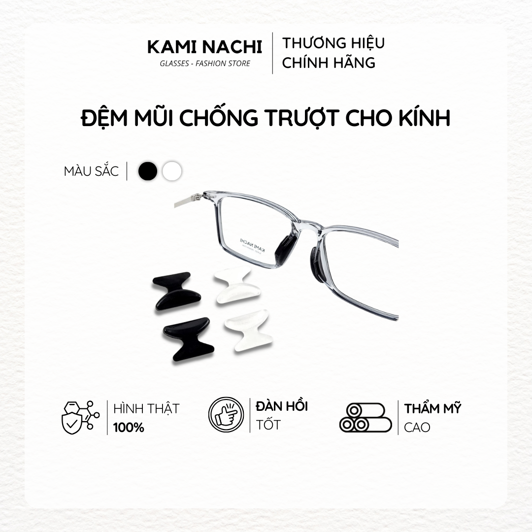 Bộ 2 miếng đệm mũi silicon hình cánh bướm có mặt dán keo cho mắt kính KAMI NACHI