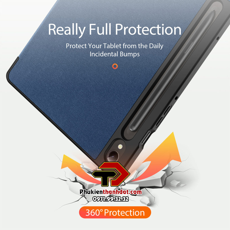 Bao da dành cho Samsung Galaxy Tab S9 chính hãng Dux Ducis Domo có ngăn đựng bút - Hàng chính hãng
