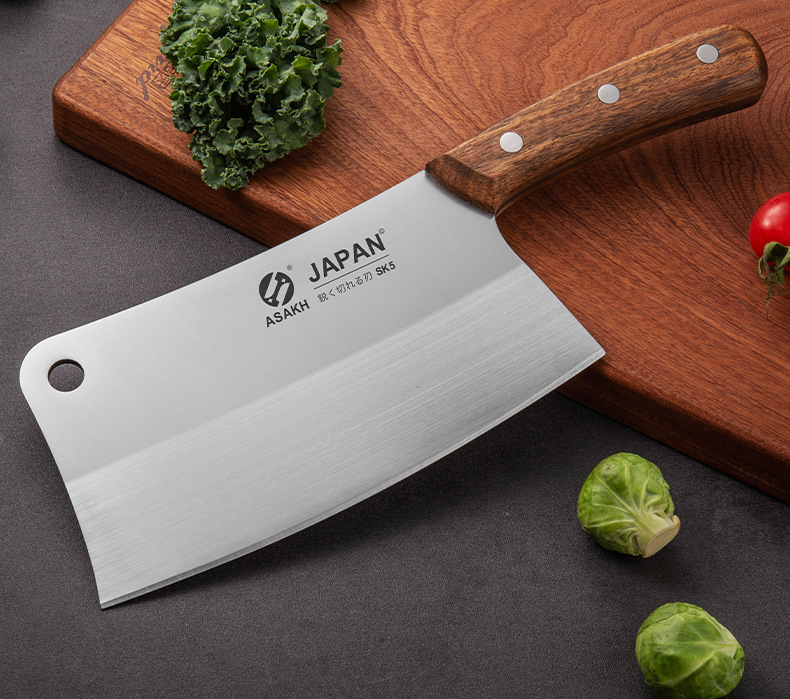 Dao Chặt Xương Dùng Làm Bếp Loại Xịn ASAKH Nhật Bản Cầm Nặng Tay