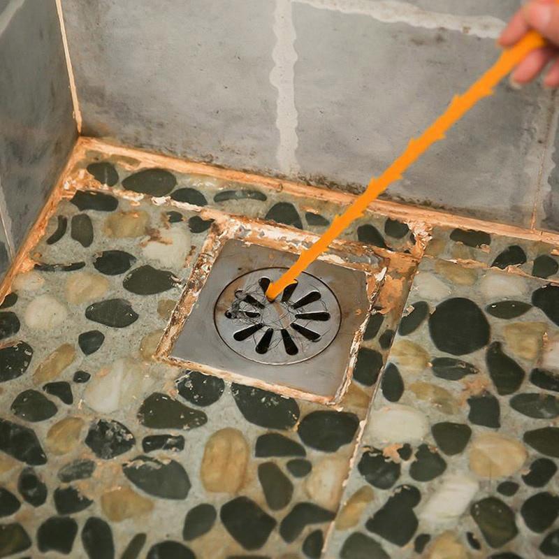 1PC Kitchen Sink Cleaning Hook Sewer Dredging Spring Pipe Hair Dredging Cleaning Tool With 47.5CM Toilet Brush Kitchen Gadgets