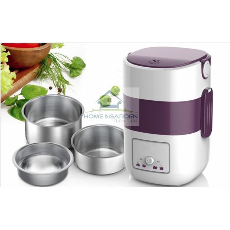 Hộp nấu và hâm nóng cơm lồng Inox 03 tầng