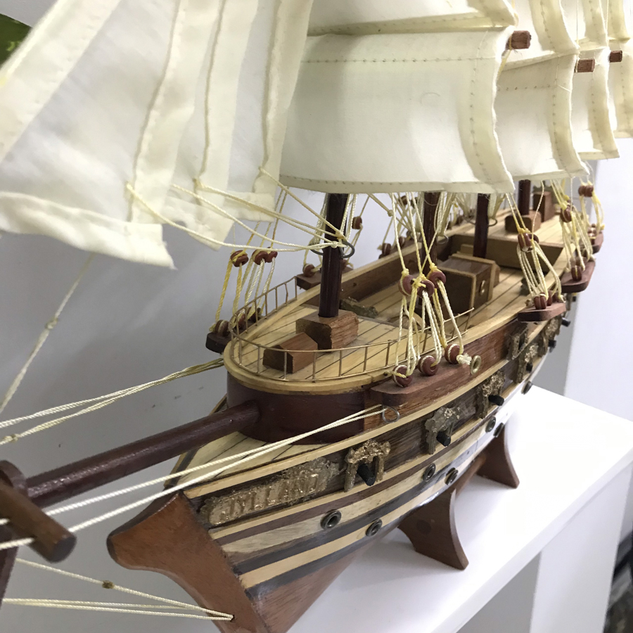 Mô hình thuyền gỗ trang trí Jylland - thân 40cm - loại 2