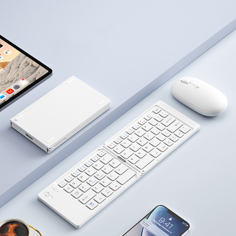Bàn phím Bluetooth rời gấp gọn tương thích với Windows, Mac, iOS và Android kết nối điện thoại, laptop, máy tính bảng - Hàng chính hãng