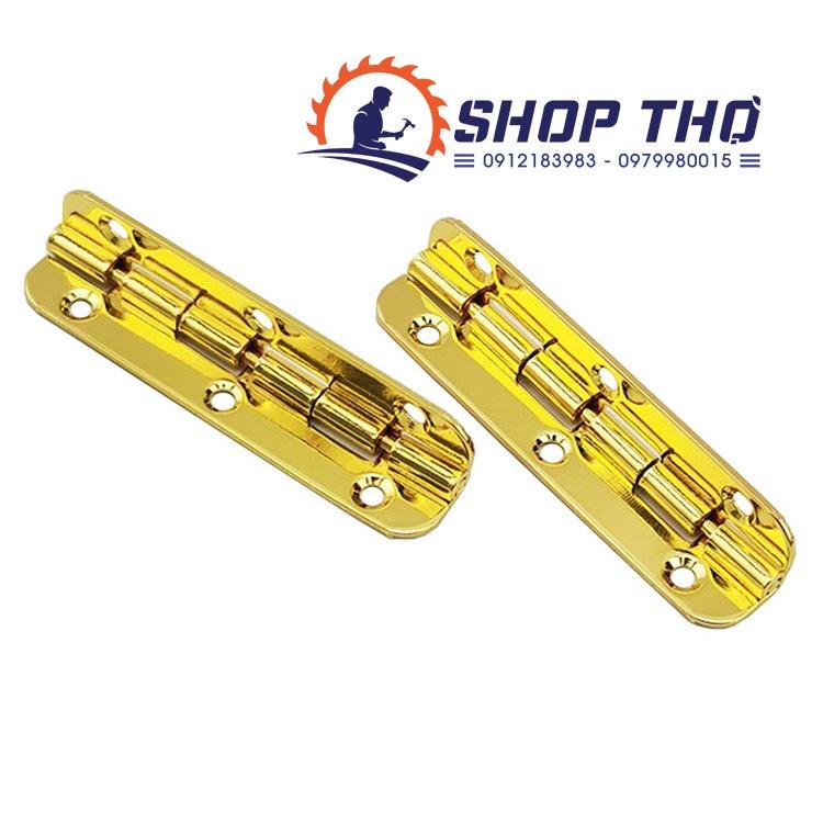 Bản lề màu vàng bo góc tròn loại dày đẹp độ mở 90 và 180 độ