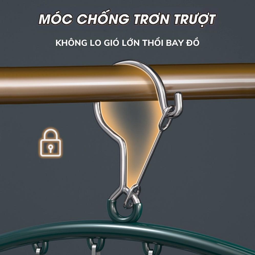 Móc phơi đồ bọc sơn tĩnh điện - Móc treo bikini có khoá chống trơn chống trượt 10 kẹp